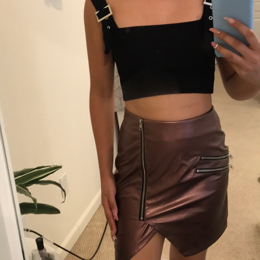 Metallic brown pink skirt